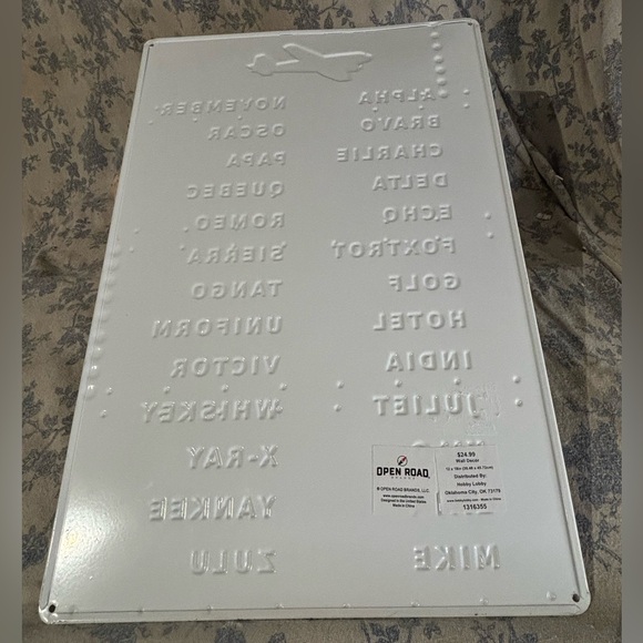 Military Phonetic Aviation Pilot Code Metal Tin Sign - Picture 4 of 6